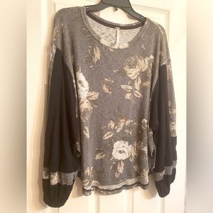 Free People Rose Long Sleeve Pullover